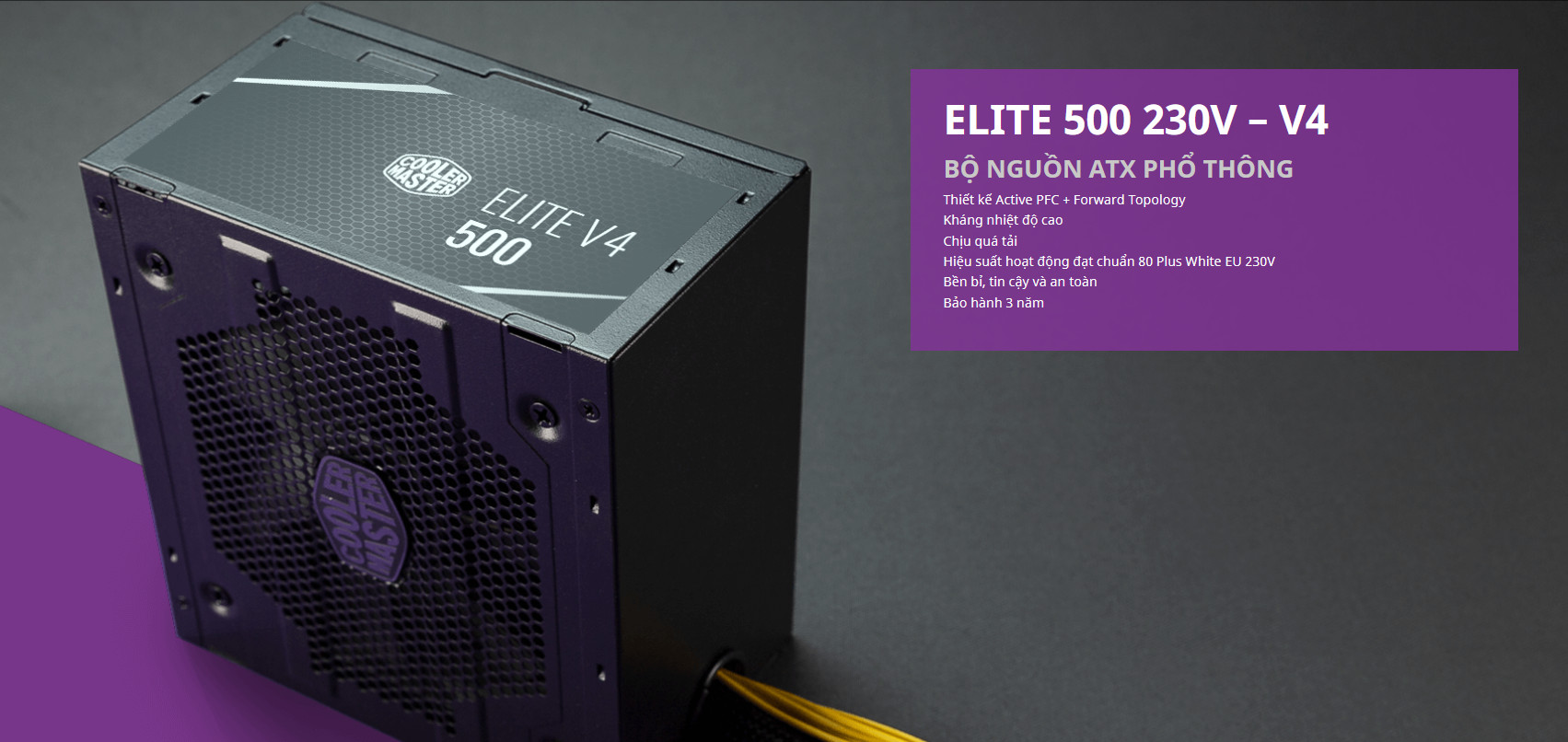 Nguồn máy tính Cooler master Elite 500w V4 (80 Plus /Màu Đen) intro 1